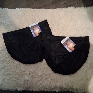 Lauren Brooke nwt Patina nylon vintage panties womens 7 hipster 2 pair black USA